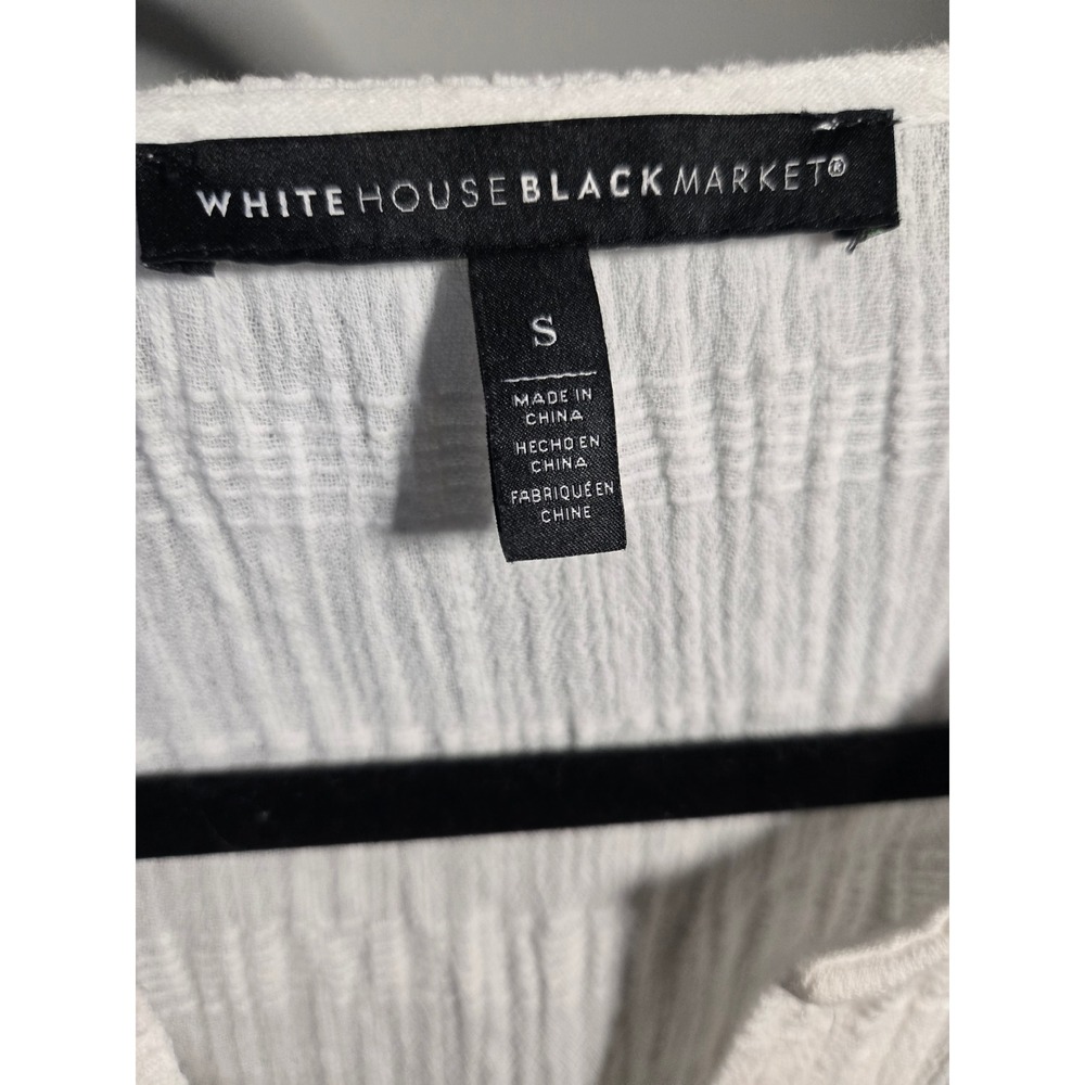 White House‎ Black Market White Cotton Gauze Dress Tunic Small Boho Lightweight - Picture 5 of 9